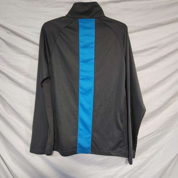 Quiksilver QDG2005 Grey Pullover Jacket L 1/4 Zip Blue Stripe Back Pocket - Picture 7 of 9
